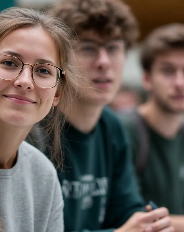 une jeune étudiante souriant à la caméra 