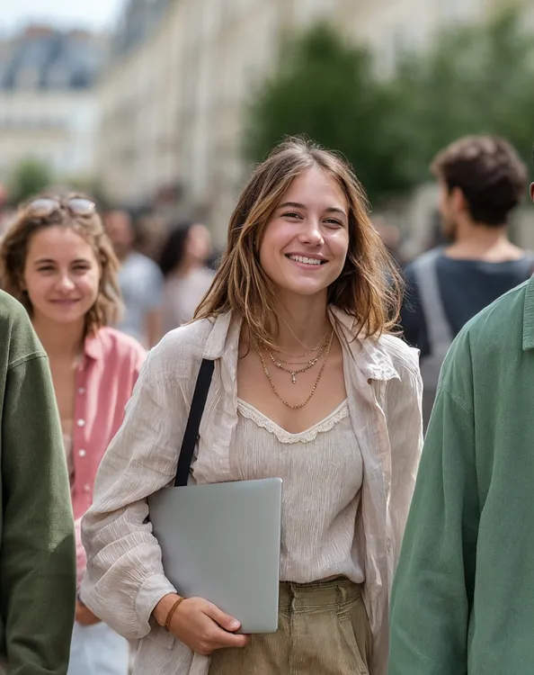 4 étudiants en cours 