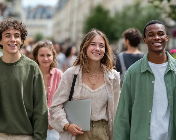 4 étudiants en cours 
